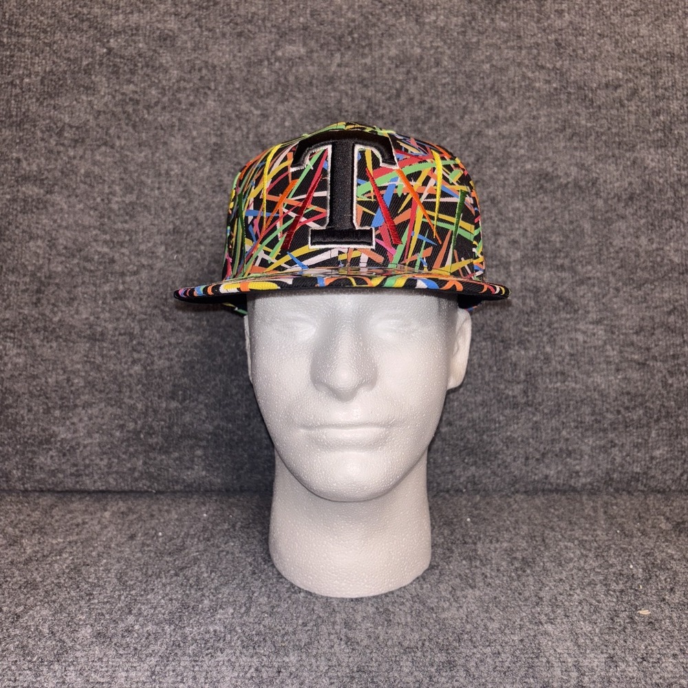 City Hunter Hat Cap Fitted Medium Colorful Graffiti T‎ Pattern Multicolor Mens